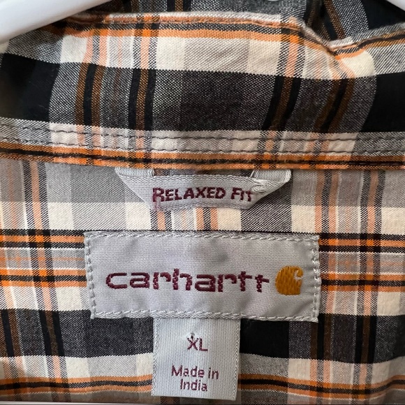 Carhartt Relaxed Fit Plaid Shirt Long Sleeve XL - Picture 3 of 6